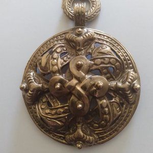 MASSIVE Vintage Kalevala Koru Viking Pendant Bronze